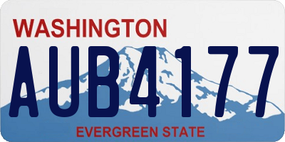 WA license plate AUB4177