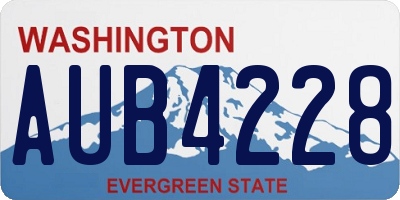 WA license plate AUB4228