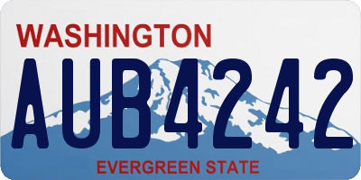 WA license plate AUB4242