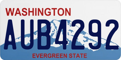 WA license plate AUB4292