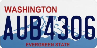 WA license plate AUB4306
