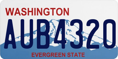 WA license plate AUB4320
