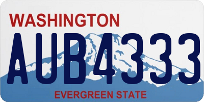 WA license plate AUB4333