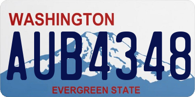 WA license plate AUB4348
