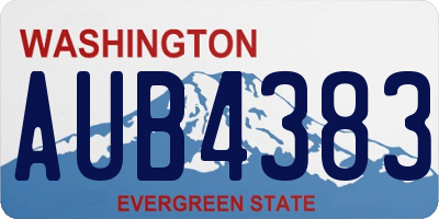 WA license plate AUB4383