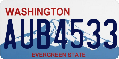 WA license plate AUB4533