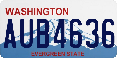 WA license plate AUB4636