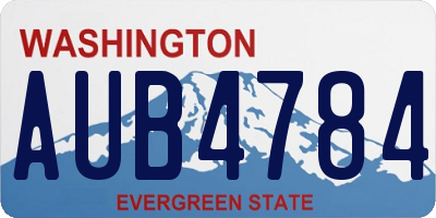WA license plate AUB4784