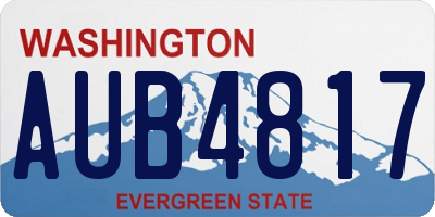 WA license plate AUB4817