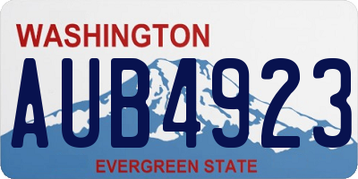 WA license plate AUB4923