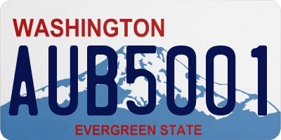 WA license plate AUB5001