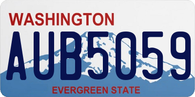 WA license plate AUB5059