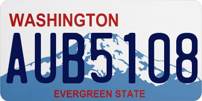 WA license plate AUB5108