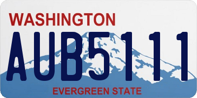 WA license plate AUB5111