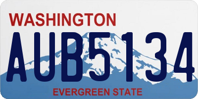 WA license plate AUB5134