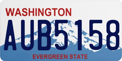 WA license plate AUB5158