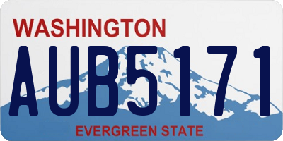 WA license plate AUB5171