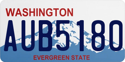 WA license plate AUB5180