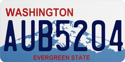 WA license plate AUB5204