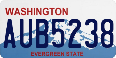WA license plate AUB5238