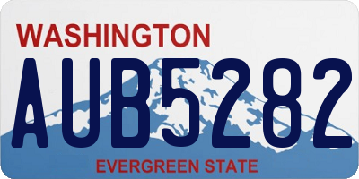 WA license plate AUB5282