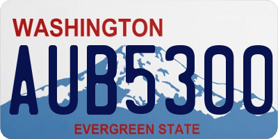 WA license plate AUB5300