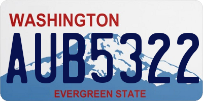 WA license plate AUB5322