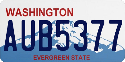 WA license plate AUB5377