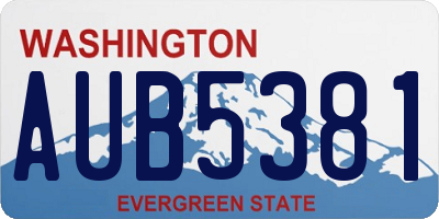WA license plate AUB5381