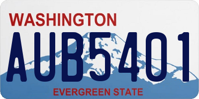 WA license plate AUB5401