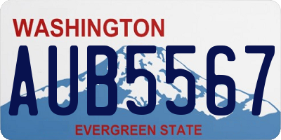 WA license plate AUB5567