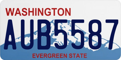 WA license plate AUB5587