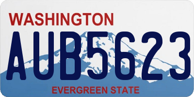 WA license plate AUB5623