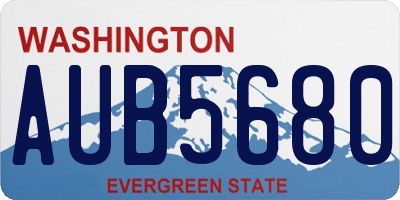 WA license plate AUB5680