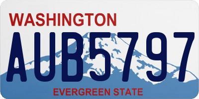 WA license plate AUB5797