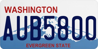 WA license plate AUB5800