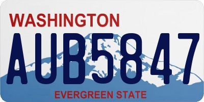 WA license plate AUB5847