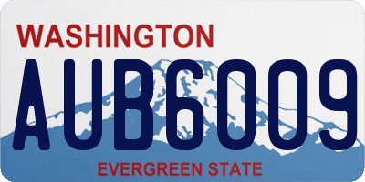 WA license plate AUB6009