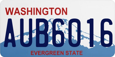 WA license plate AUB6016