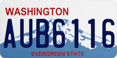 WA license plate AUB6116