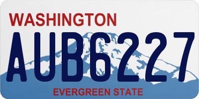 WA license plate AUB6227