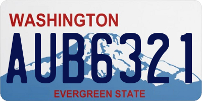 WA license plate AUB6321