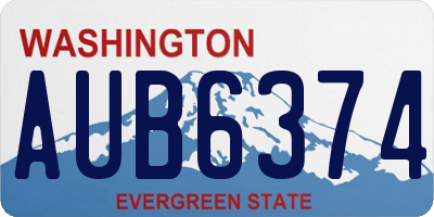 WA license plate AUB6374