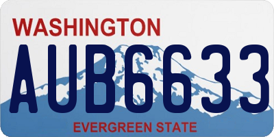 WA license plate AUB6633