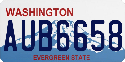 WA license plate AUB6658