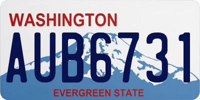 WA license plate AUB6731