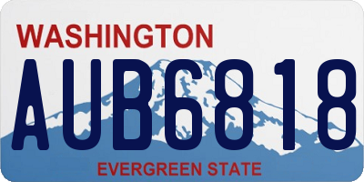 WA license plate AUB6818