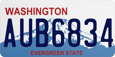 WA license plate AUB6834