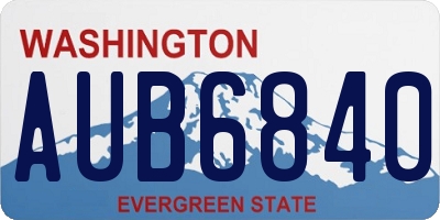 WA license plate AUB6840