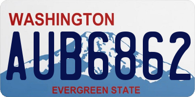 WA license plate AUB6862
